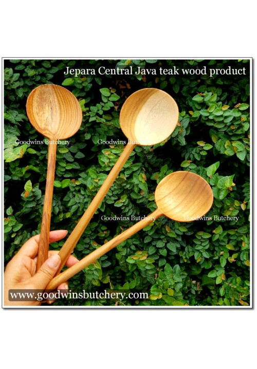 Jepara teakwood WOODEN SPATULA ROUND SHAPE sodet sutil centong kayu jati 28x8cm